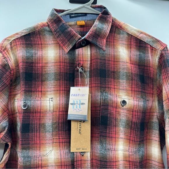 Tailor Vintage Airotec‎ Plaid Stretch Long Sleeve Button Down Shirt Sz S NEW - Picture 4 of 11